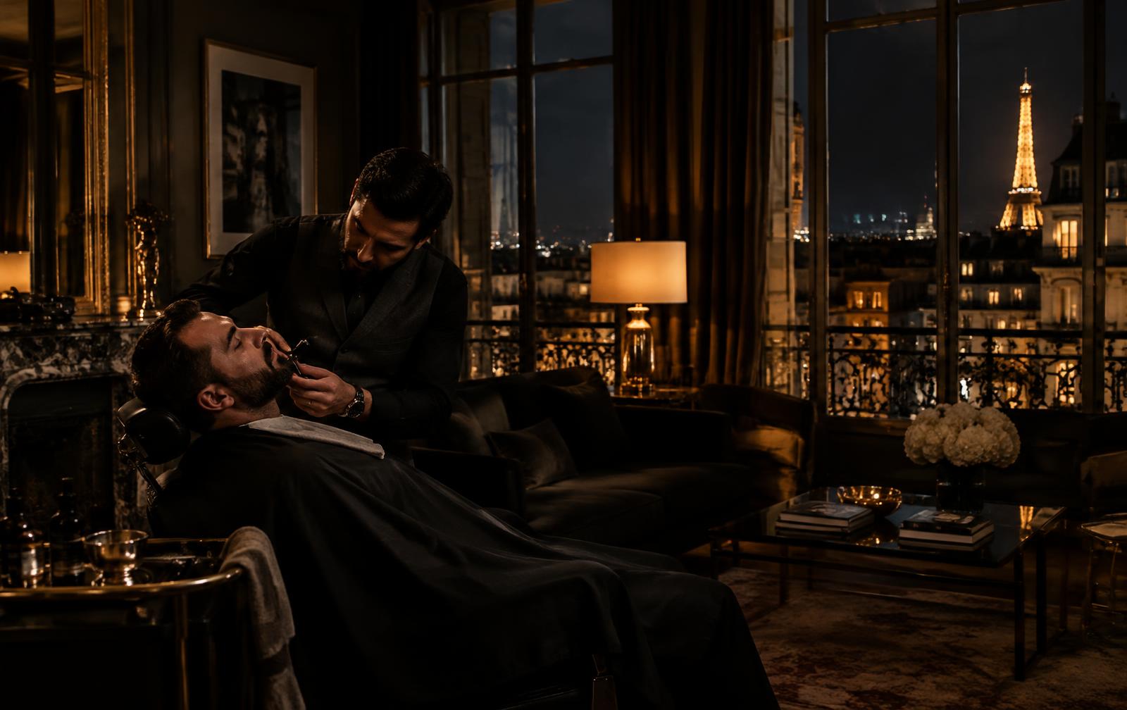 Barbier en intervention le soir dans un appartement parisien